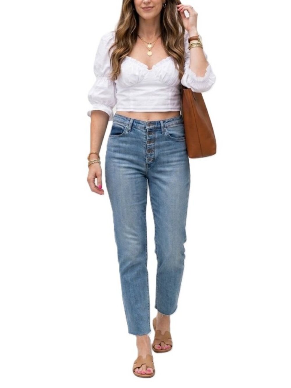 JOE'S JEANS High Rise Straight Crop Jeans Size 28 Raw Hem Button Fly